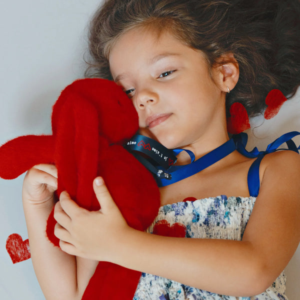 Peluche Lapin 'Méloé' Rouge | MAÏLOU TRADITION