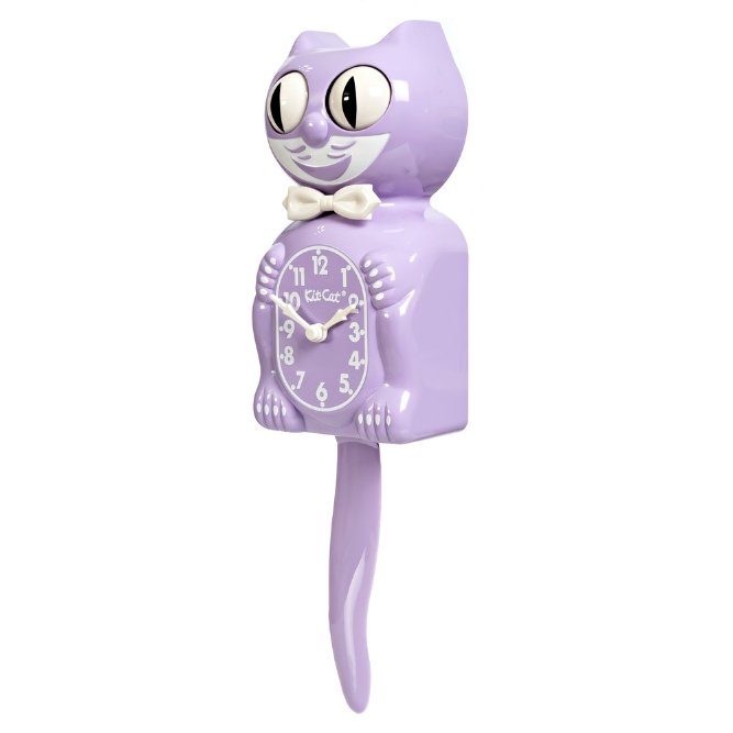 Pendule Kit-Cat Chat Lilas Pastel | KIT-CAT