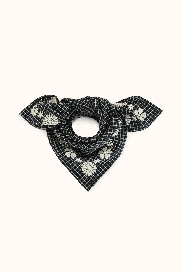 Petit foulard ‘Fayara’ Khadi Coal | APACHES COLLECTIONS