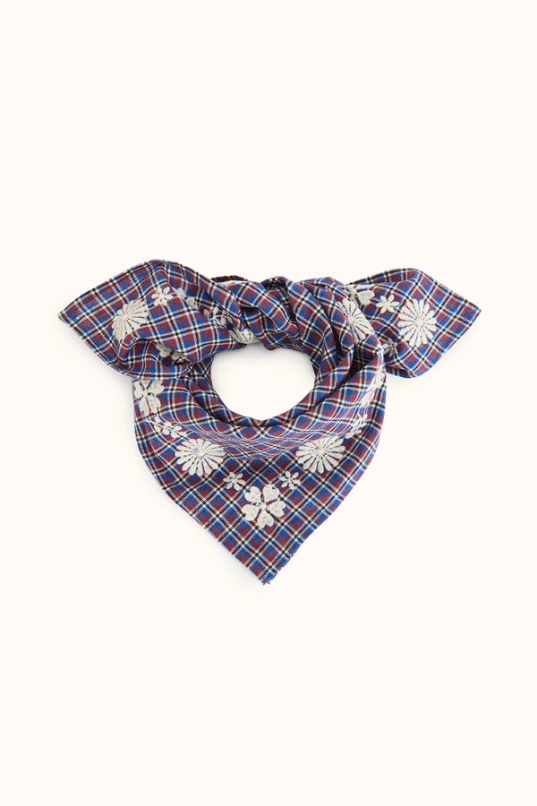 Petit foulard ‘Fayara’ Khadi Saphir | APACHES COLLECTIONS