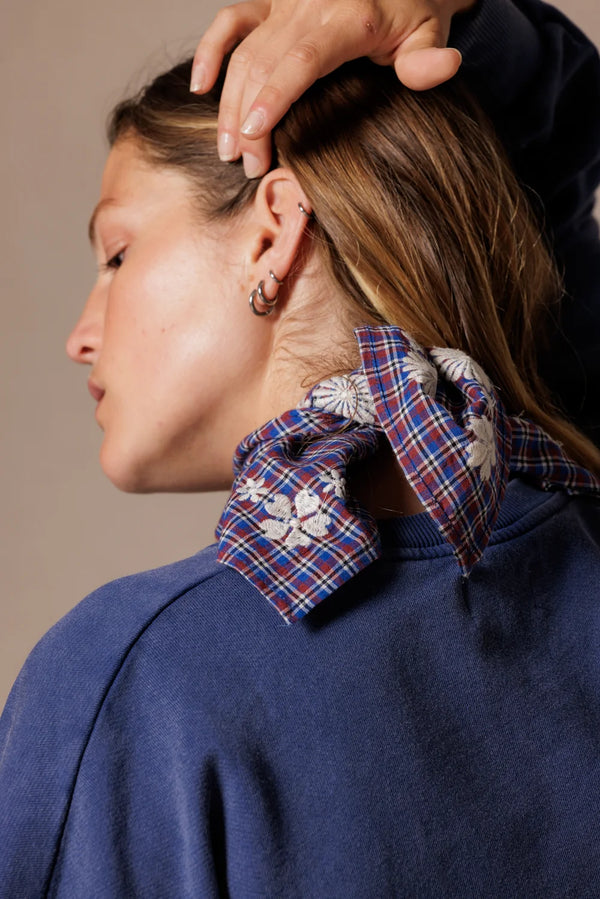 Petit foulard ‘Fayara’ Khadi Saphir | APACHES COLLECTIONS