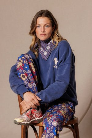 Petit foulard ‘Fayara’ Khadi Saphir | APACHES COLLECTIONS