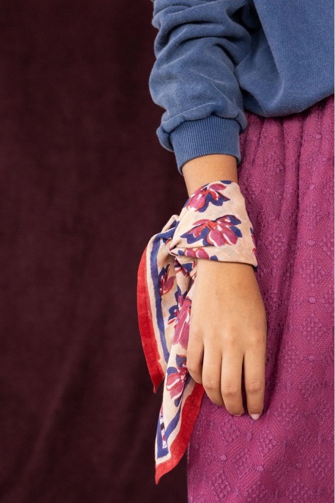 Petit foulard Dupitta 'Violeta' Macadamia | APACHES COLLECTIONS