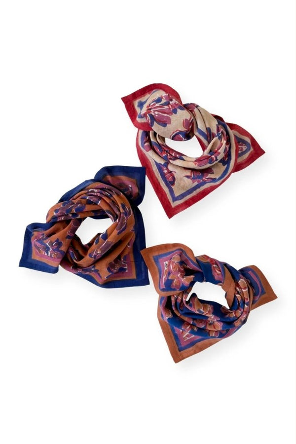Petit foulard Dupitta 'Violeta' Navy | APACHES COLLECTIONS