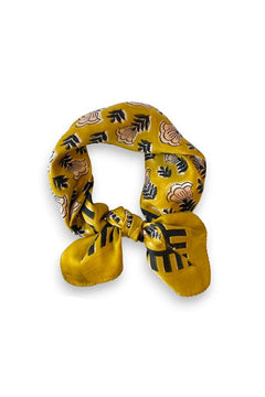 Petit foulard en soie Manika 'Poppy' Gold | APACHES COLLECTIONS