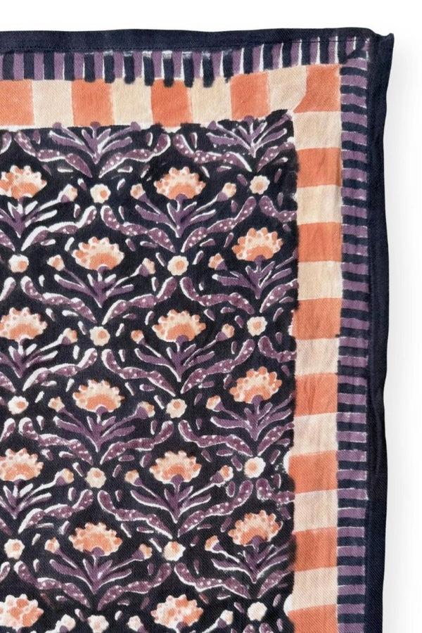 Petit foulard Manika 'Cactus' Navy | APACHES COLLECTIONS