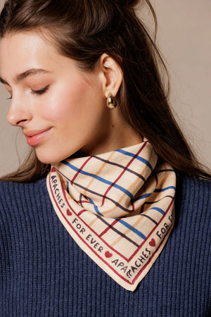 Petit foulard ‘Manika’ Cahier Macadamia | APACHES COLLECTIONS