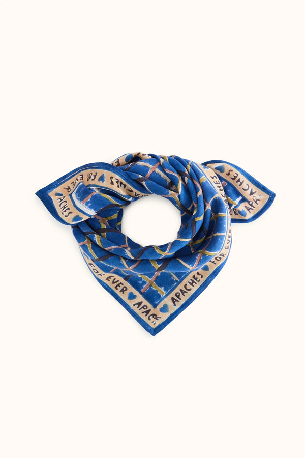 Petit foulard ‘Manika’ Cahier Saphir | APACHES COLLECTIONS