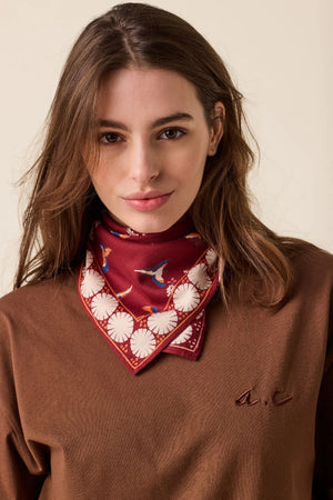 Petit foulard ‘Manika’ Cerisier Dahlia | APACHES COLLECTIONS