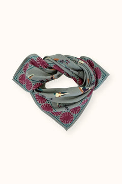 Petit foulard Manika 'Cerisier' Grey | APACHES COLLECTIONS