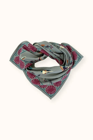 Petit foulard Manika 'Cerisier' Grey | APACHES COLLECTIONS