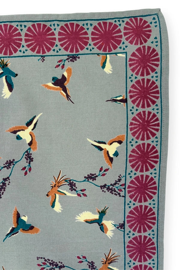 Petit foulard Manika 'Cerisier' Grey | APACHES COLLECTIONS