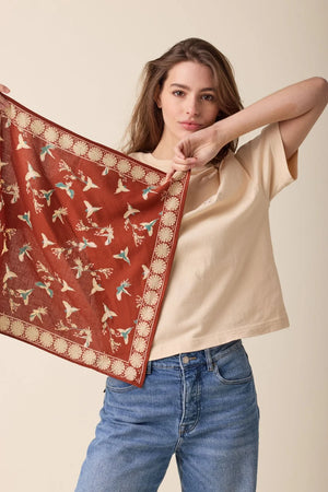 Petit foulard ‘Manika’ Cerisier Sierra | APACHES COLLECTIONS