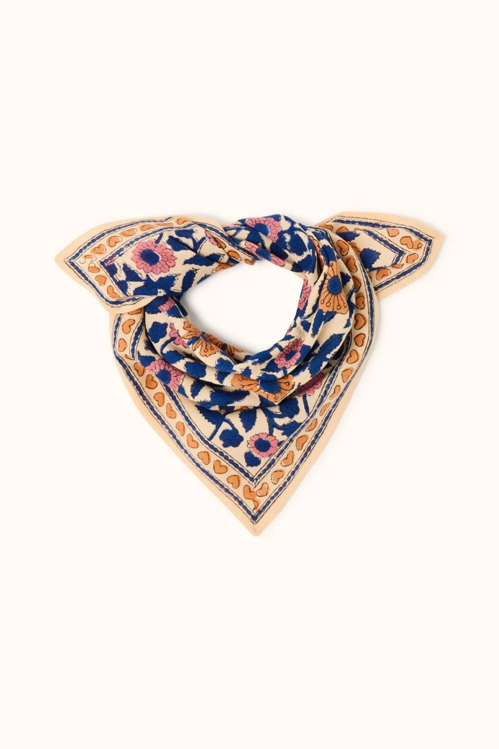 Petit foulard ‘Manika’ Coeur Bleu royal | APACHES