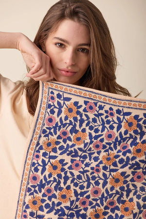 Petit foulard ‘Manika’ Coeur Bleu royal | APACHES