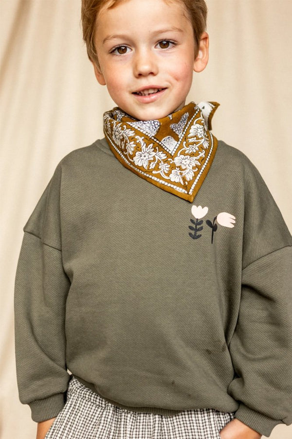 Petit foulard Manika 'Ours' Tapenade | APACHES COLLECTIONS