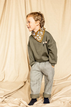 Petit foulard Manika 'Ours' Tapenade | APACHES COLLECTIONS