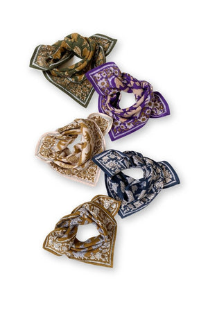 Petit foulard Manika 'Ours' Tapenade | APACHES COLLECTIONS