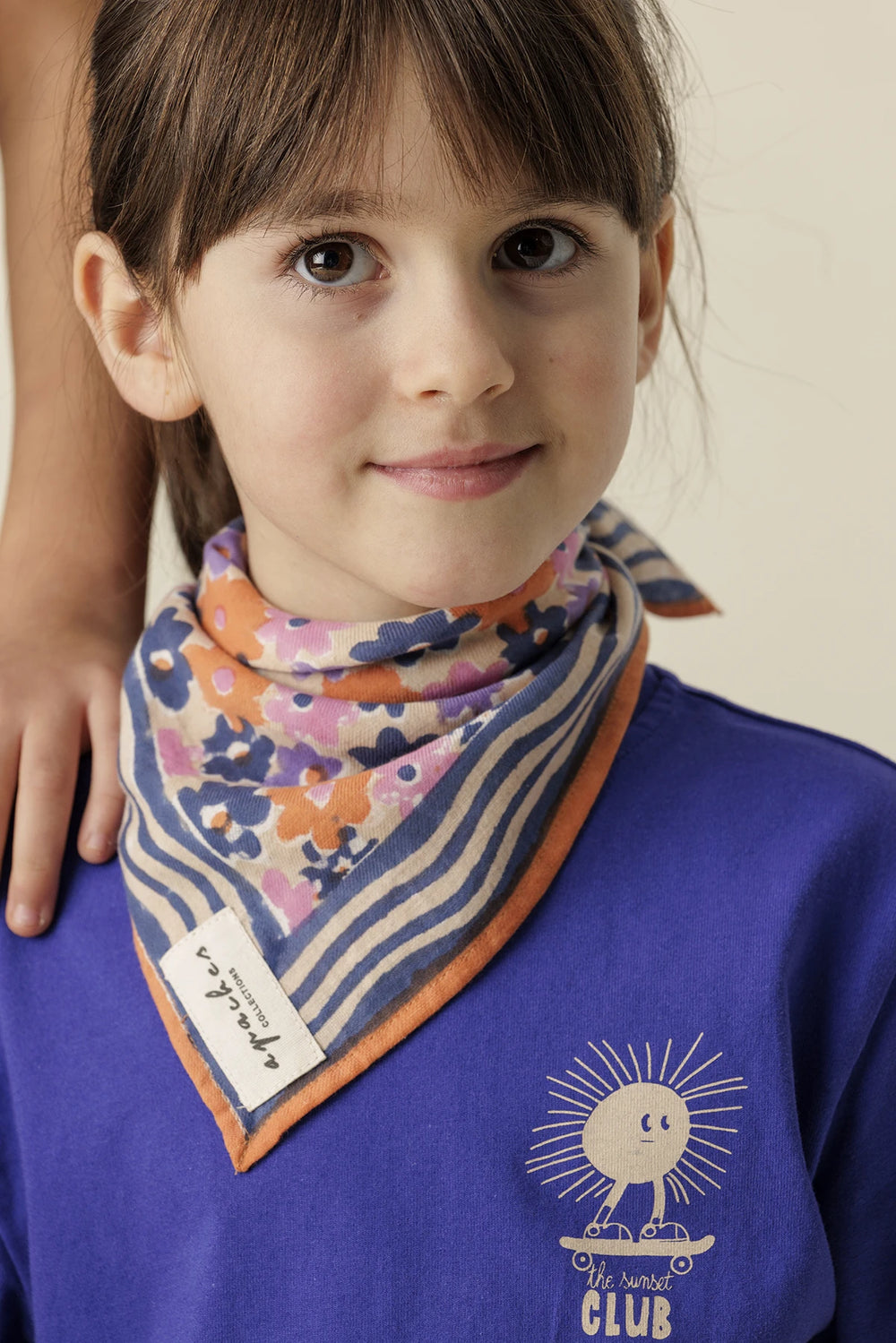 Petit foulard 'Manika' Paquerette Macadamia | APACHES COLLECTIONS