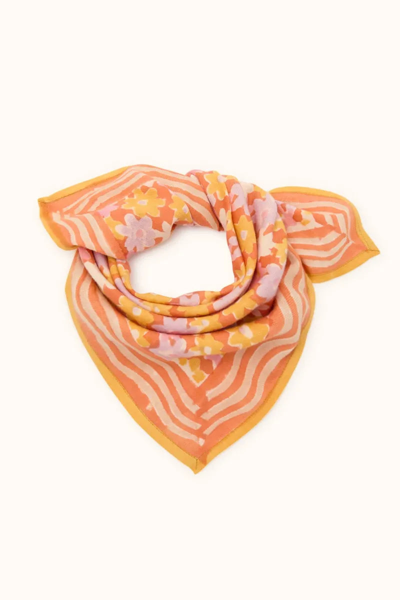 Petit foulard 'Manika' Paquerette Orange | APACHES COLLECTIONS