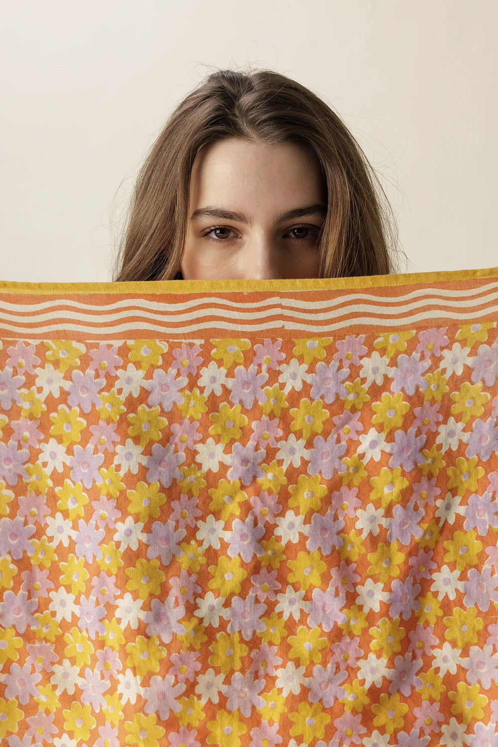Petit foulard 'Manika' Paquerette Orange | APACHES COLLECTIONS