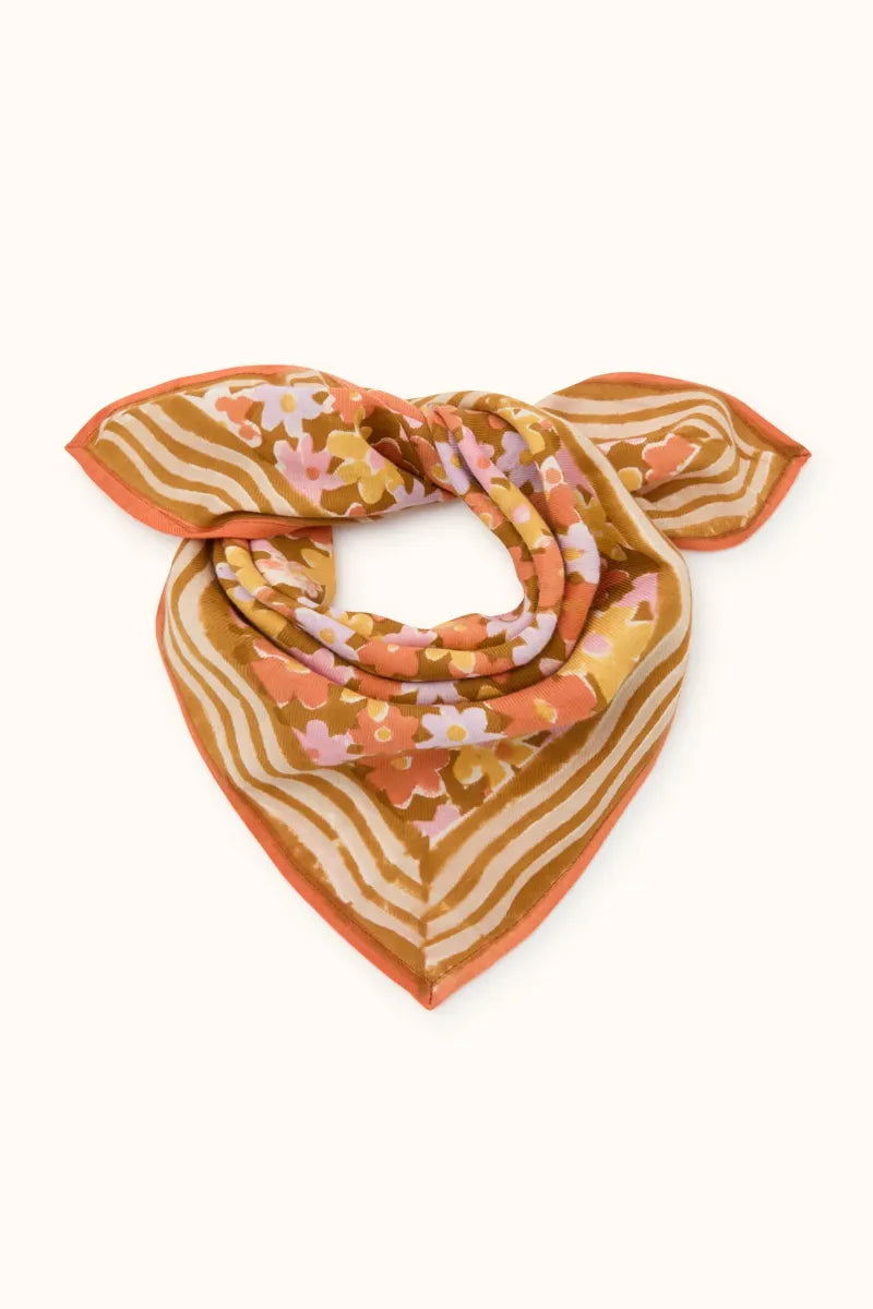 Petit foulard 'Manika' Paquerette Tapenade | APACHES COLLECTIONS