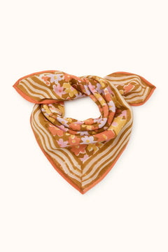 Petit foulard 'Manika' Paquerette Tapenade | APACHES COLLECTIONS