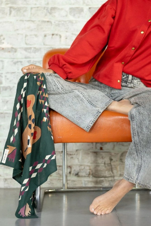 Petit foulard Manika 'Rajah' Forest | APACHES COLLECTIONS