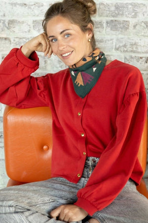 Petit foulard Manika 'Rajah' Forest | APACHES COLLECTIONS