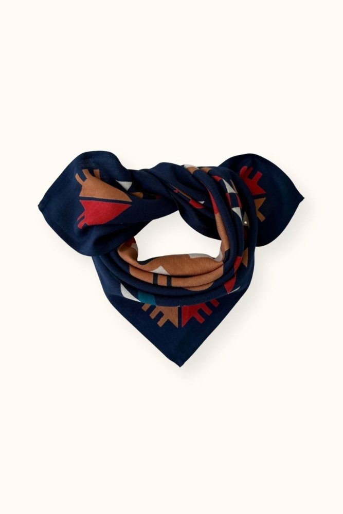 Petit foulard Manika 'Rajah' Navy | APACHES COLLECTIONS