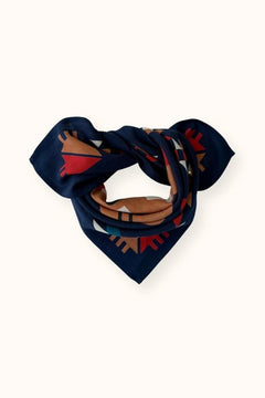 Petit foulard Manika 'Rajah' Navy | APACHES COLLECTIONS