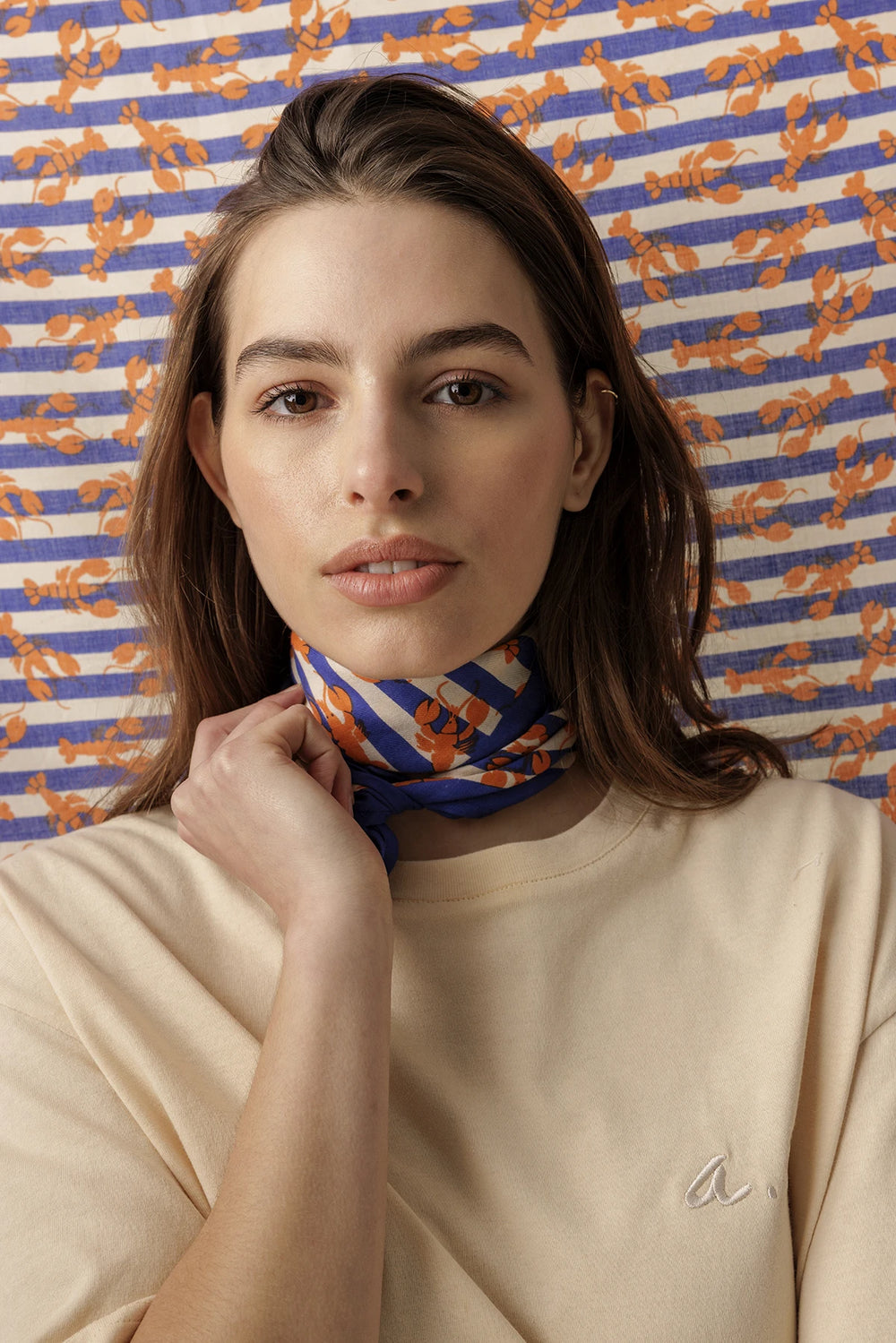 Petit foulard 'Manika' Sebastien Orange | APACHES COLLECTIONS