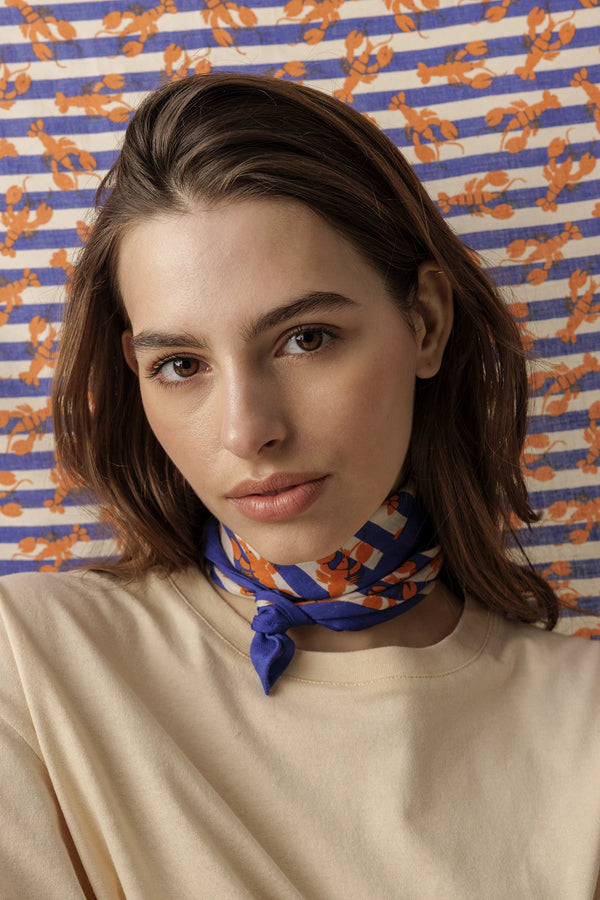 Petit foulard 'Manika' Sebastien Orange | APACHES COLLECTIONS