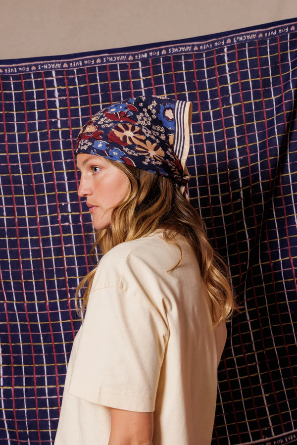 Petit foulard ‘Manika’ September Indigo | APACHES COLLECTIONS