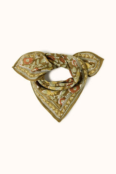 Petit foulard ‘Manika’ Coeur Tapenade Mimosa | APACHES COLLECTIONS