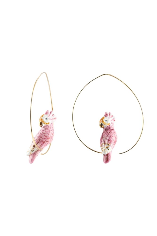 Petites créoles Cacatoès Rose | NACH BIJOUX