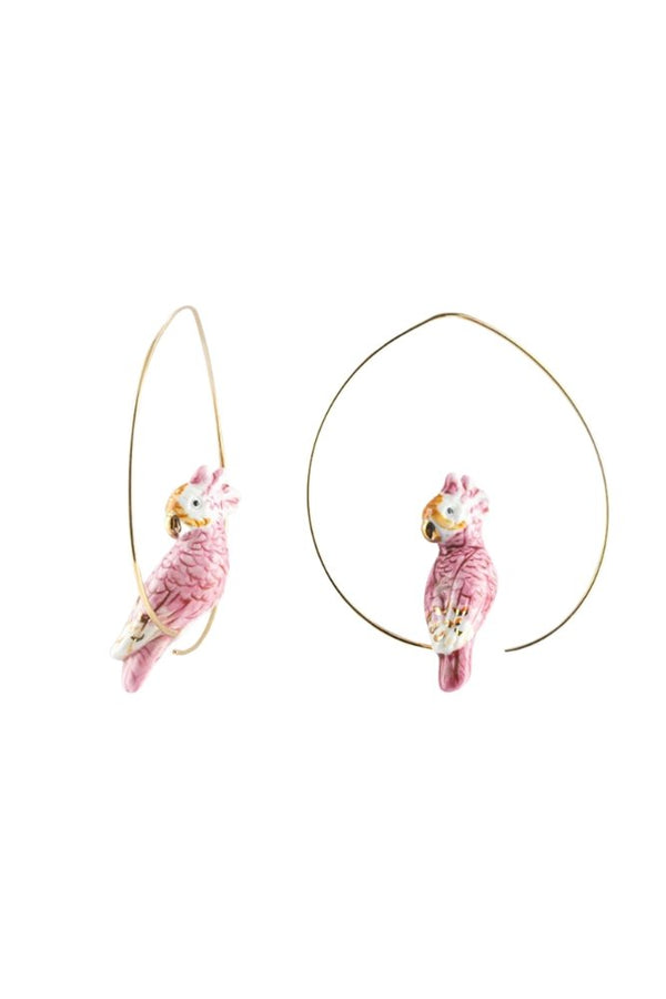 Petites créoles Cacatoès Rose | NACH BIJOUX
