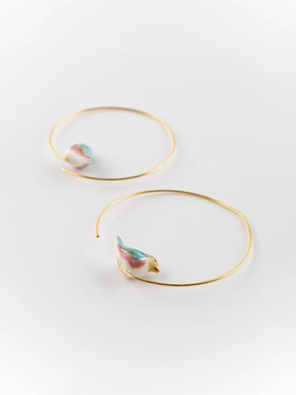 Petites créoles Oiseau Bleu | NACH BIJOUX