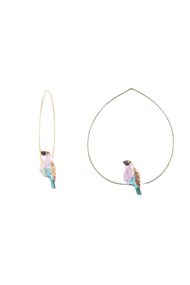 Petites créoles Oiseau Rollier | NACH BIJOUX