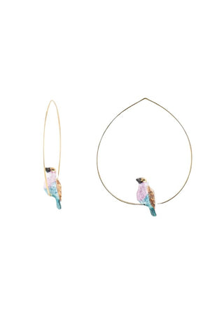 Petites créoles Oiseau Rollier | NACH BIJOUX