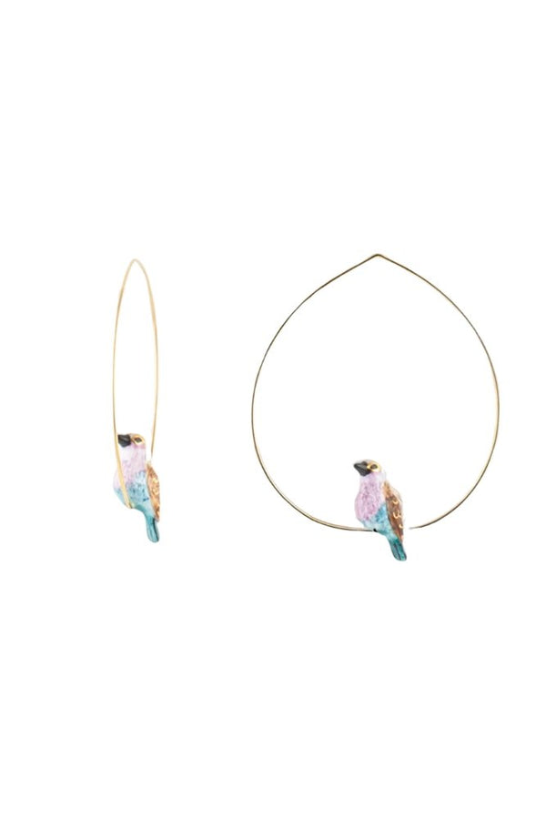 Petites créoles Oiseau Rollier | NACH BIJOUX