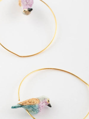 Petites créoles Oiseau Rollier | NACH BIJOUX