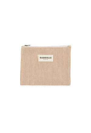 Petite pochette Rayures argile | GABRIELLE PARIS