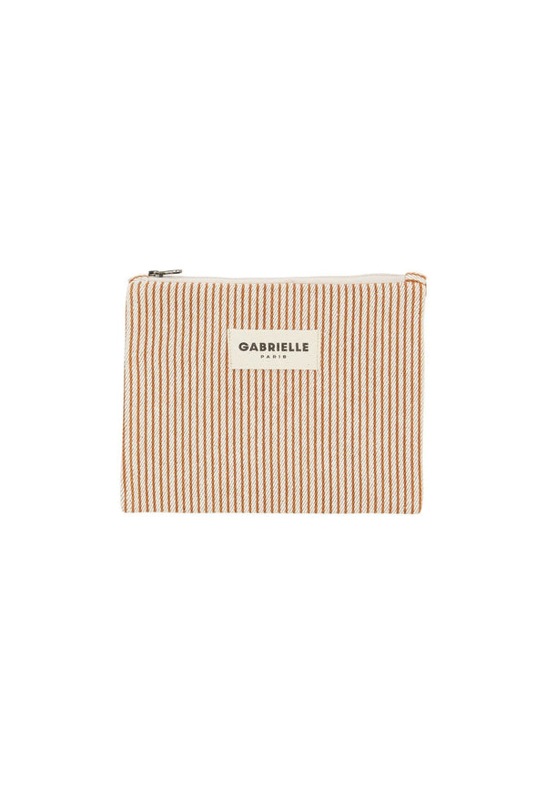 Petite pochette Rayures argile | GABRIELLE PARIS