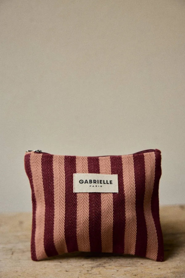Petite pochette Rayures garance | GABRIELLE PARIS
