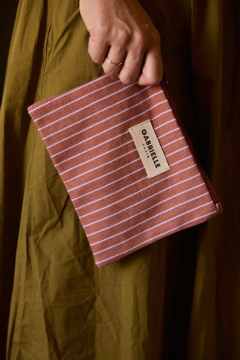 Petite pochette Rayures lilas | GABRIELLE PARIS