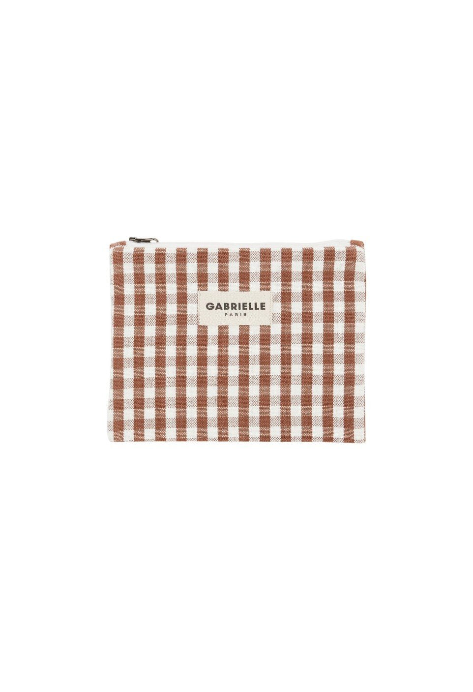 Petite pochette Vichy moka | GABRIELLE PARIS