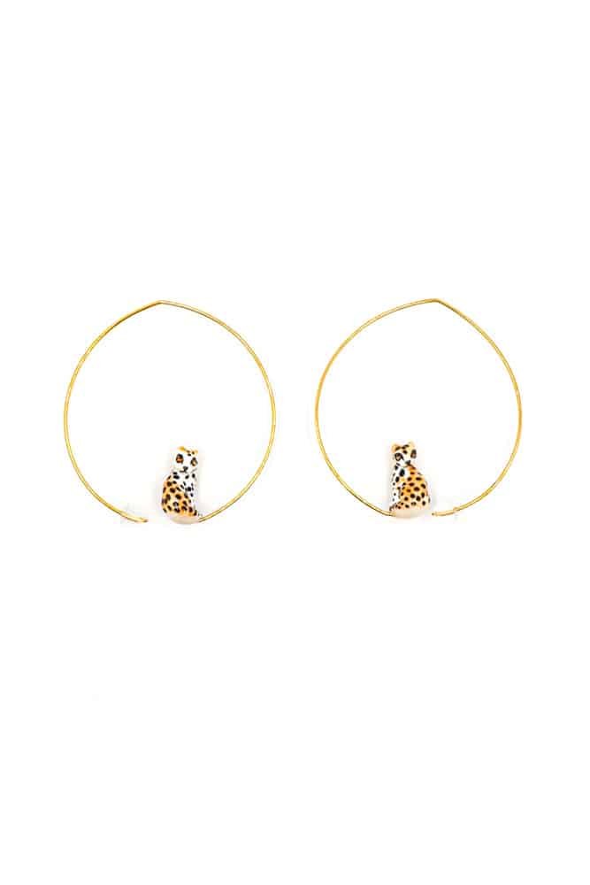 Petites créoles Léopard assis | NACH BIJOUX