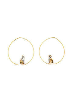 Petites créoles Léopard assis | NACH BIJOUX