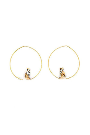 Petites créoles Léopard assis | NACH BIJOUX